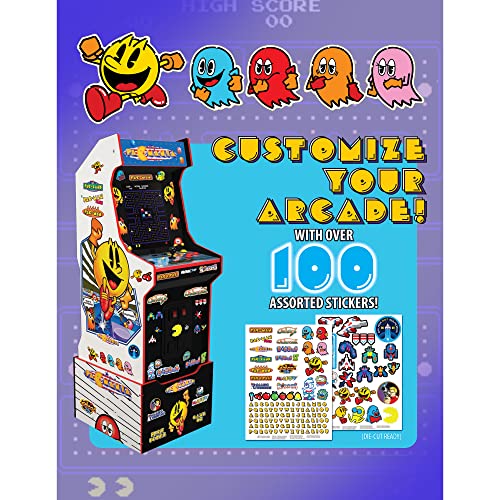 Arcade1Up PAC-Man Customizable Arcade Game Featuring PAC-Mania - Includes 14 Games & 100 Bonus Stickers