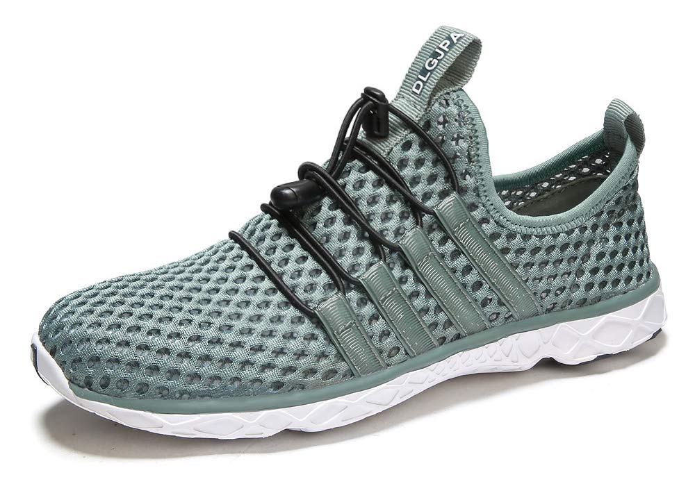 DLGJPA Men's Lightweight Quick Drying Water Shoes for Beach or Water Sports Slip On Walking Shoes Green 10