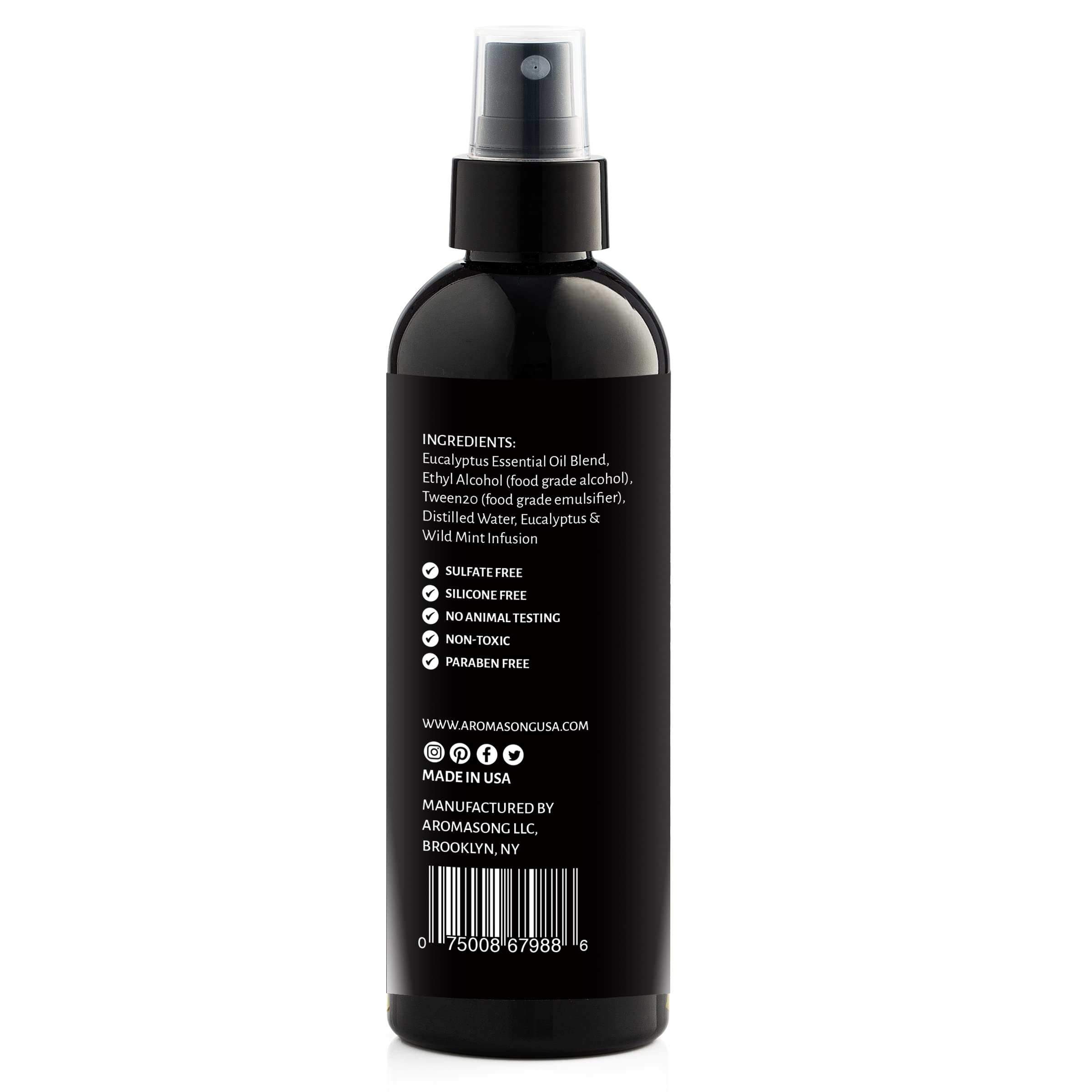 Aromasong Eucalyptus Pillow Spray For Sleeping - All Natural Calming Linen & Bedtime Sleep mist For Deep Sleep - Pillow Spray Aromatherapy With Botanical Essential Oils For Relaxing Stress