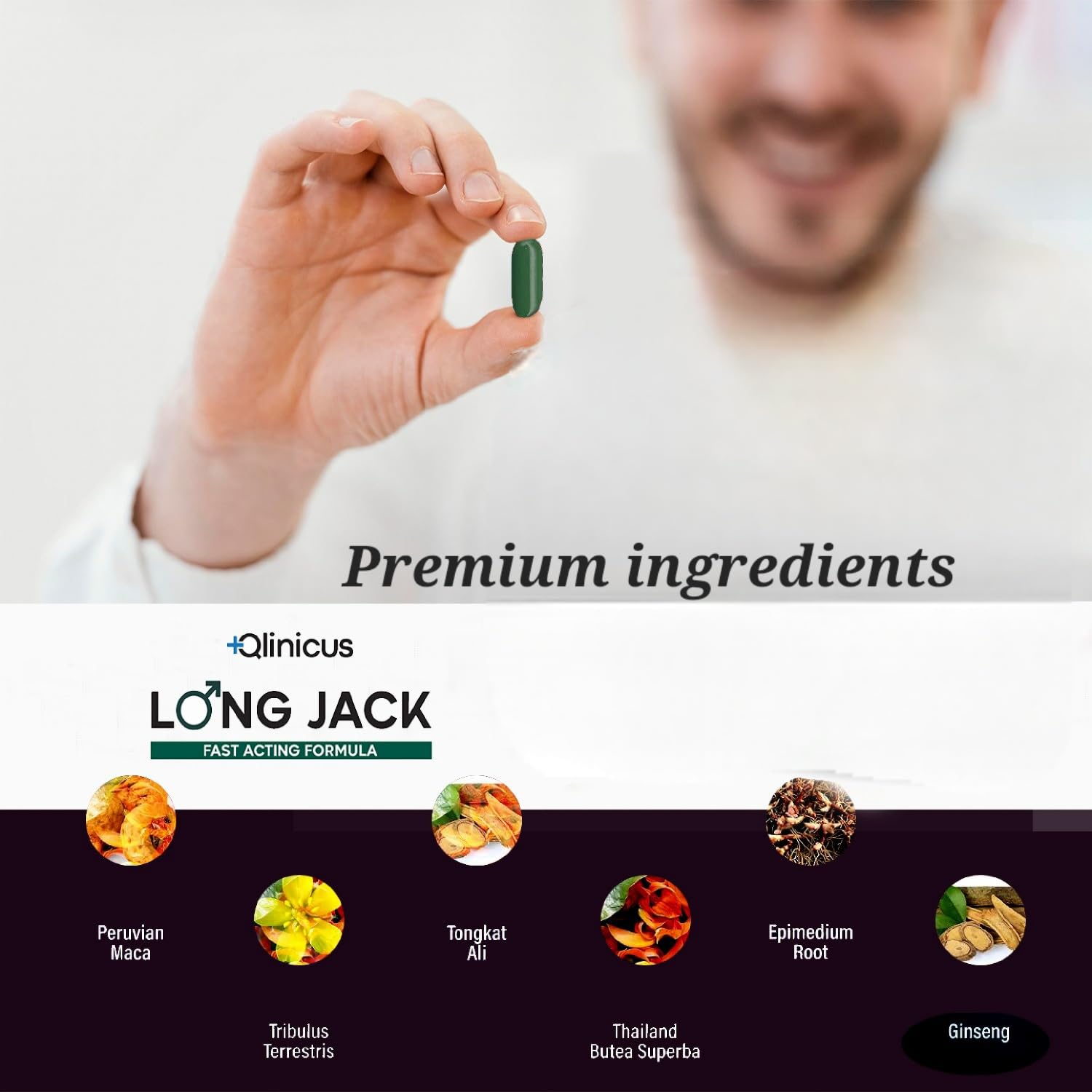 Qlinicus Endurance & Energy Supplement -30 Count Recharge with Extra Strength and Fast Acting Performance | Sports Nutrition for Higher Levels of Vitality,Power,Stamina & Drive-500Mg