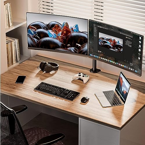 ErGear Dual Monitor Desk Mount, Heavy Duty Adjustable Arm for 2 Screens up to 32 Inches, Fully Adjustable Height, Tilt, Swivel, Rotate, Supports 17.6 lbs per Monitor Arm, Easy Installation
