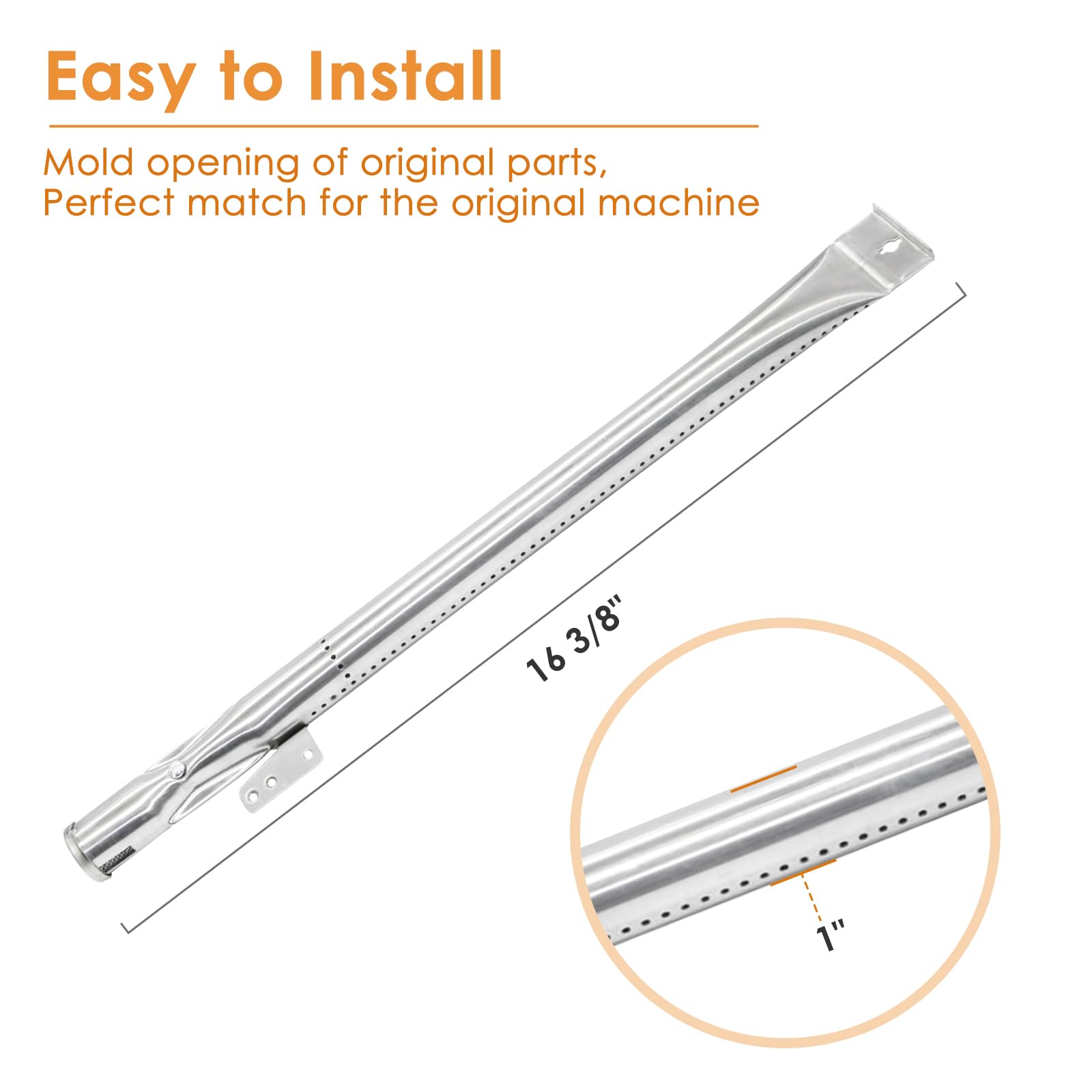 AJinTeby Stainless Steel Burner Replacement for Gas Grill Models Master Forge MFA480BSP and Master Forge MFA550CBP, BBQ Burner Parts