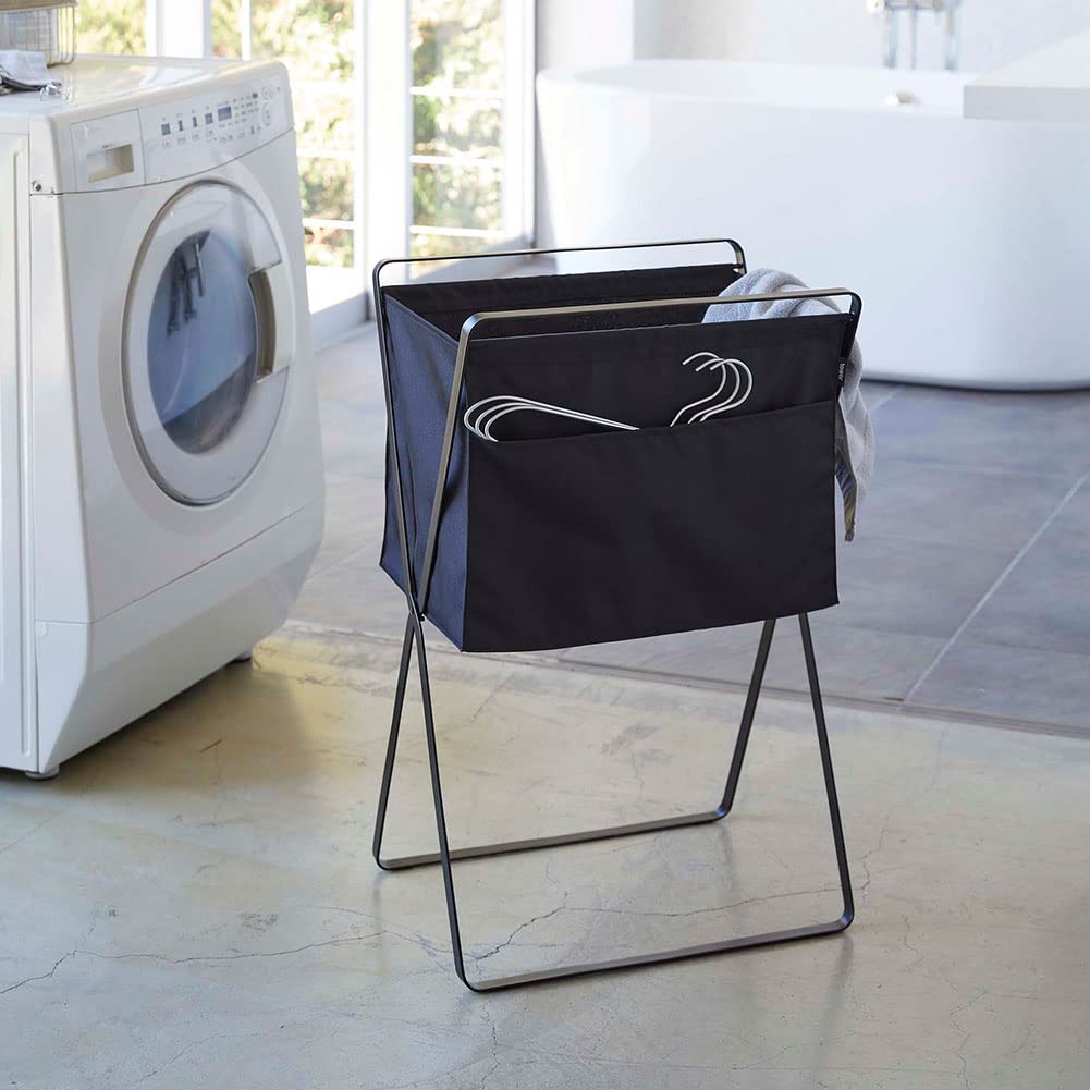 Yamazaki Home Tower Space Saving Storage Hamper - Elevated, 27.6" - Steel - 9.8 Gallons, 35 Liters