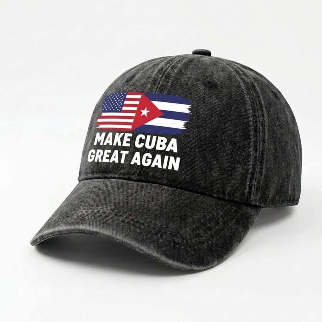 Make Cubas Great Again Hats for Men Aesthetic Washed Distressed Baseball Cap