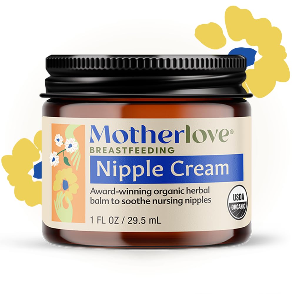 Motherlove Nipple Cream (1 oz) Organic Lanolin-Free Nipple Cream for Breastfeeding—Benefits Nursing & Pumping Moms