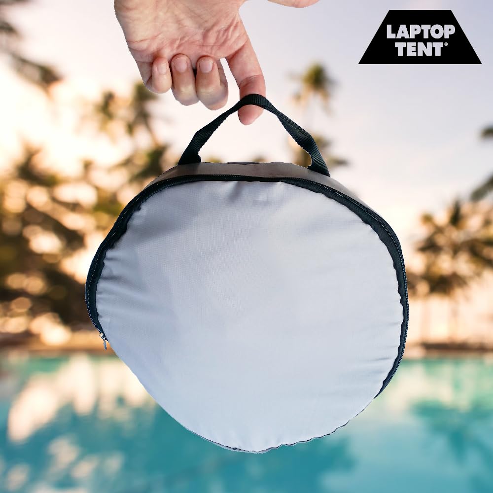 Laptop Tent Sun Shade & Water-Resistant Bag with Glare Shield, Shoulder Strap, Portable Case for Working Outside | Foldable | Privacy Cover Hood | Heat & Light Reflective Outdoor UV Material