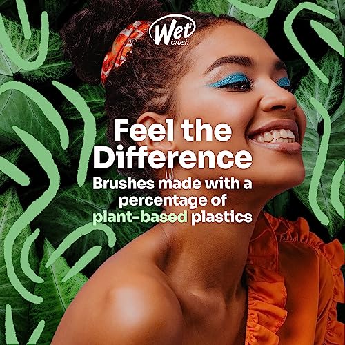Wet Brush Go Green Mini Detangler, Grey - Detangling Travel Hair Brush - Ultra-Soft IntelliFlex Bristles Glide Through Tangles & Gently Loosens Knots While Minimizing Pain, Split Ends & Breakage