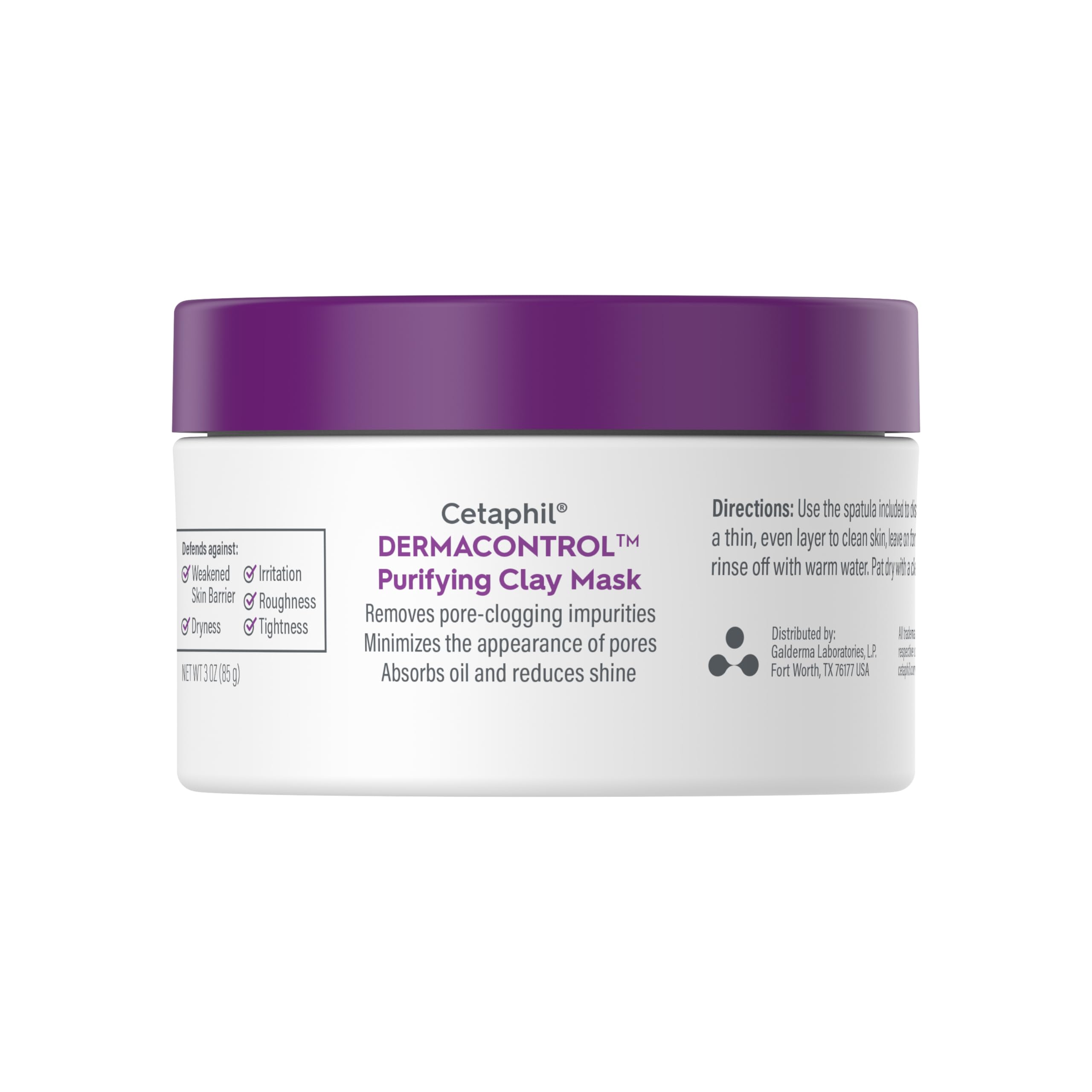 Cetaphil Clay Mask, DermaControl Purifying Clay Face Mask with Bentonite Clay for Blackheads and Pores, Designed for Oily, Sensitive Skin, 3 Oz