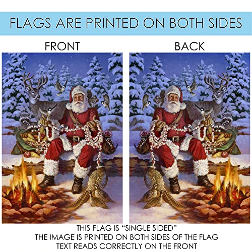 Toland Home Garden 109420 Fireside Santa Christmas Garden Flag 28x40 Inch Double Sided for Outdoor Winter House Yard Decoration