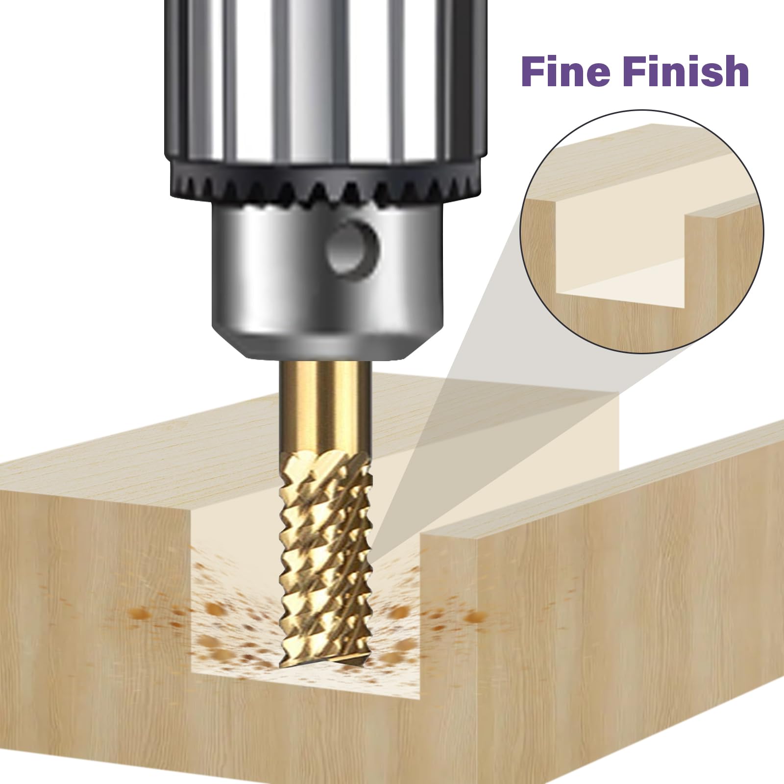 Titanium Coated Engraving Milling Cutter Carbide Bits, 0.8-3mm, 1/8'' Shank, 10 Pieces, for Dremel Rotary Tools