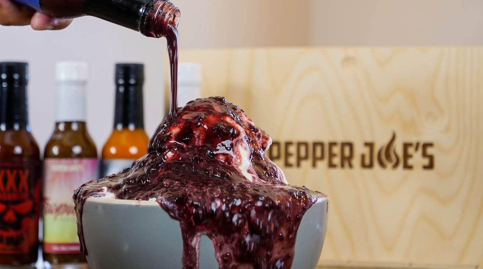 Pepper Joe’s Blueberry Carolina Reaper Hot Sauce – Premium Carolina Reaper Hot Sauce – Made with a World’s Hottest Chili Pepper and Ripe Blueberries – 5 Ounces
