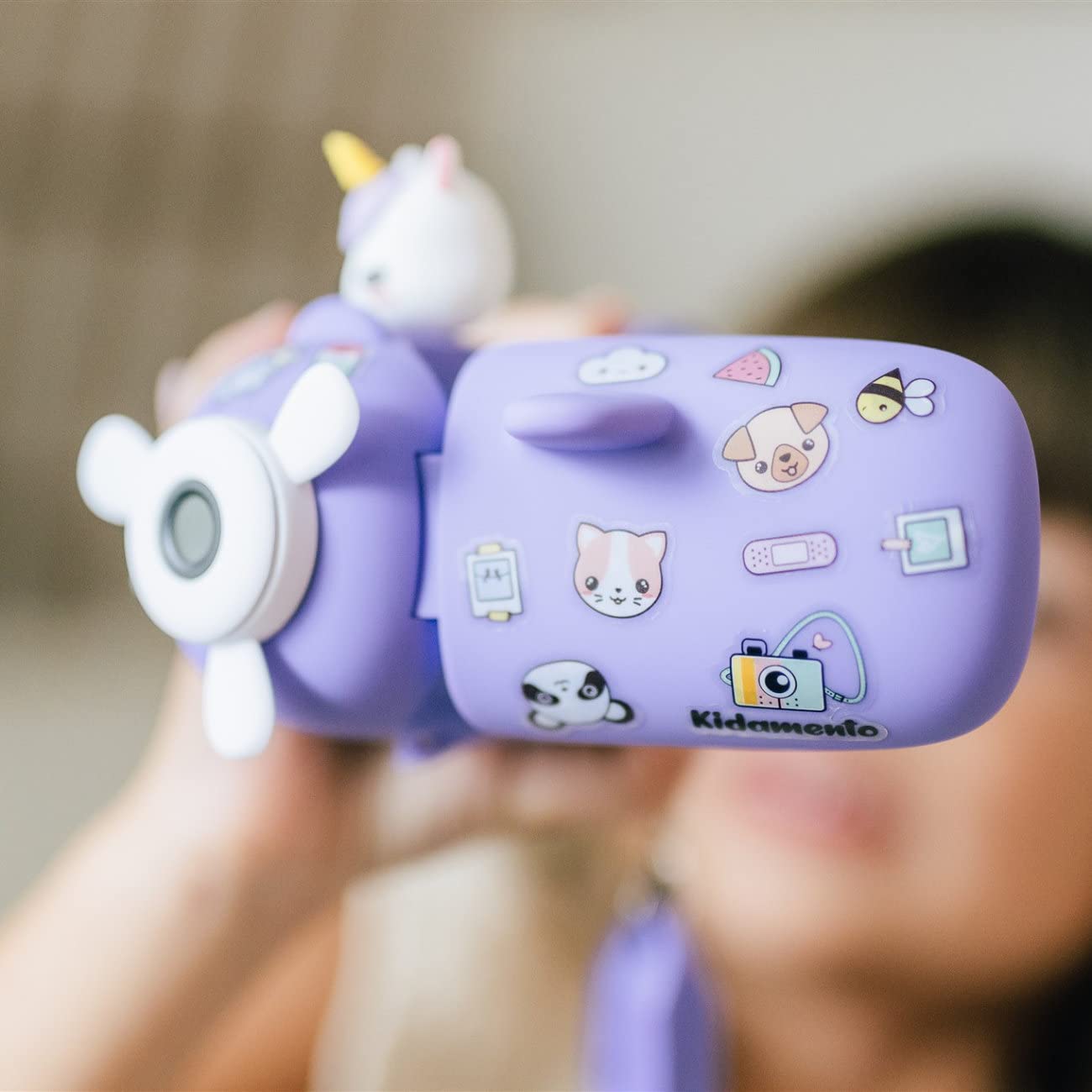Kidamento Kids Digital Camera & Video Camcorder, Unique Air-Plane Design with Silicone Wristband, Selfie Camera, 32GB Memory Card Included, Neck Strap Doubles as Charging and USB Cable - Model V