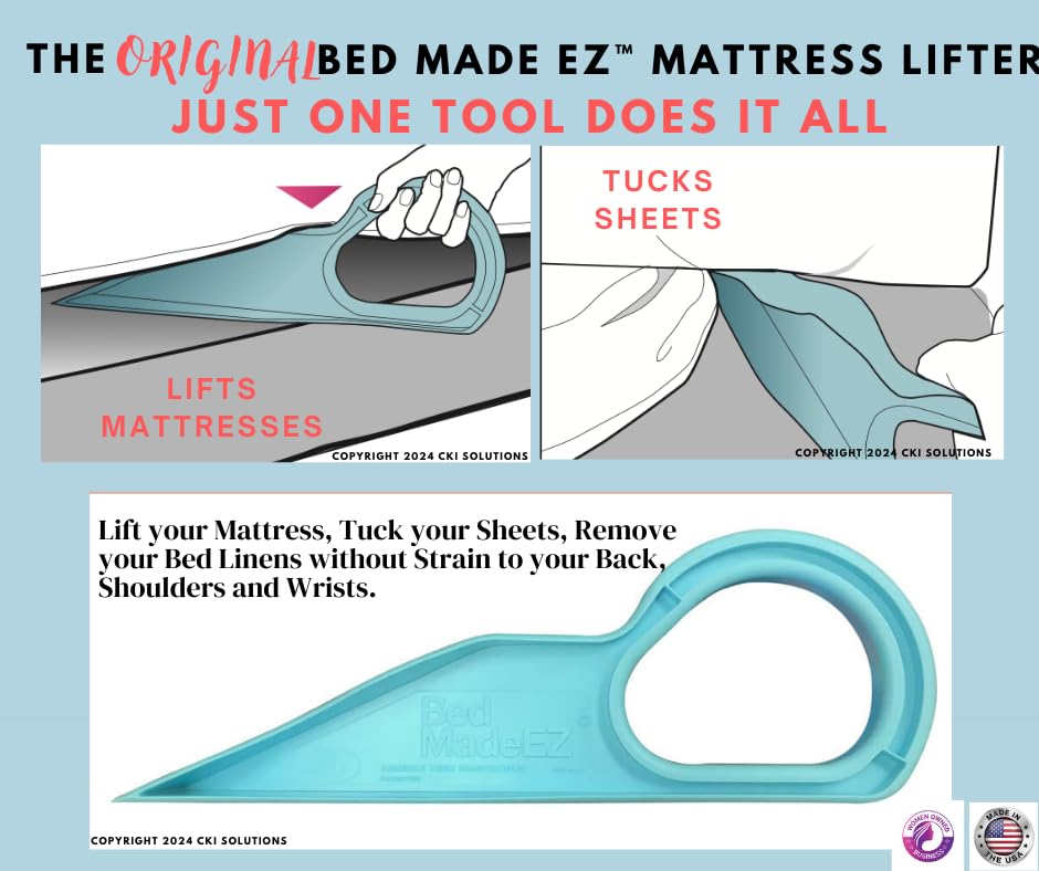 Bed MadeEZ Mattress Lifter & Bed Maker Tool for Changing Bed| Patented & Made in USA | Lifts & Holds The Mattress, Tucks Sheets, Removes Sheets, Bed Skirts and More