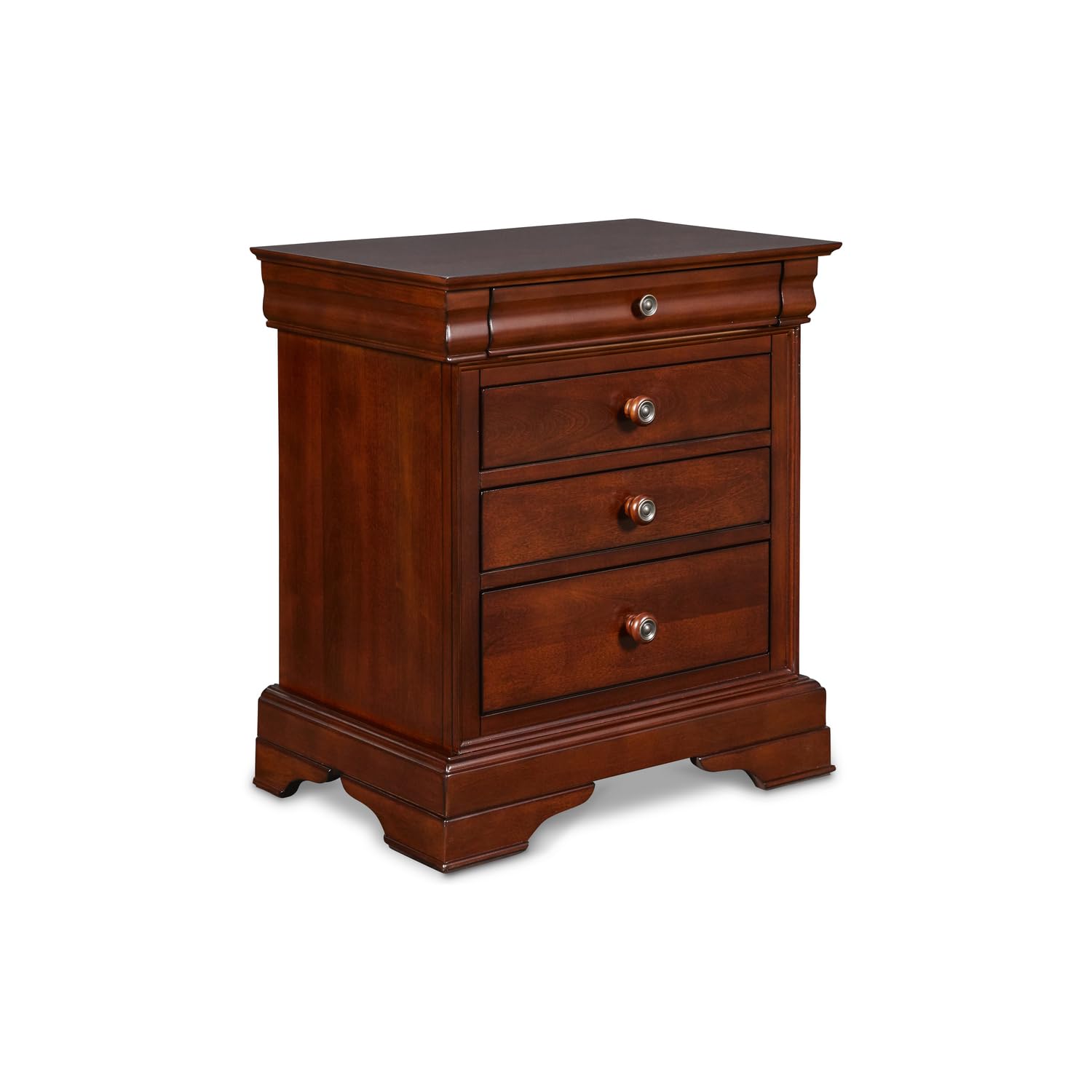 New Classic Furniture Versailles Nightstand, Bordeaux