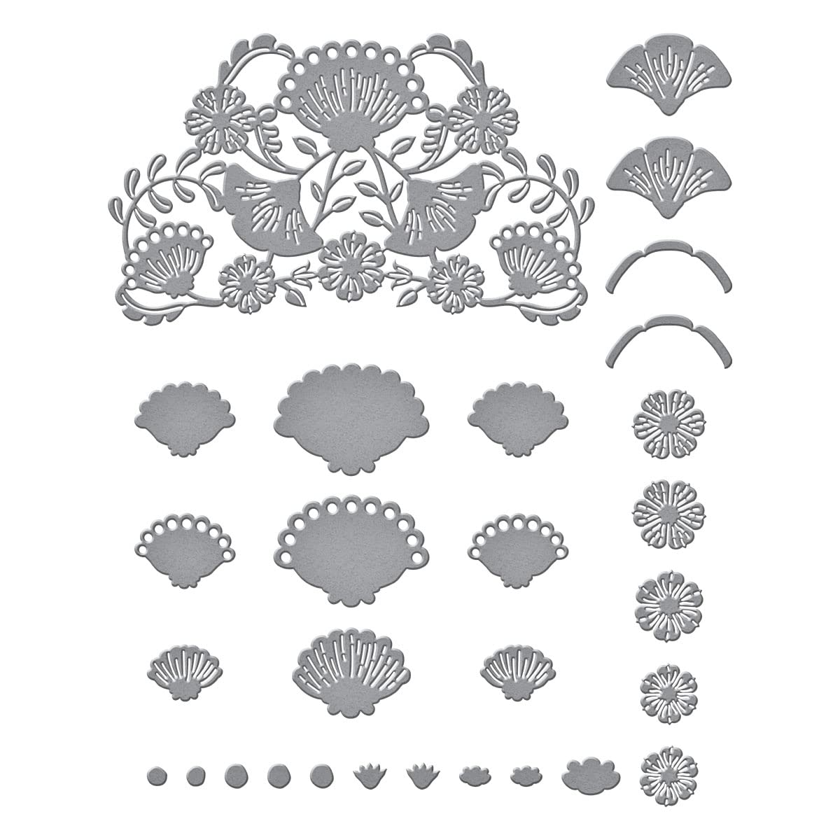 Spellbinders Four Petal Bloom Reflection Etched Dies, Metal