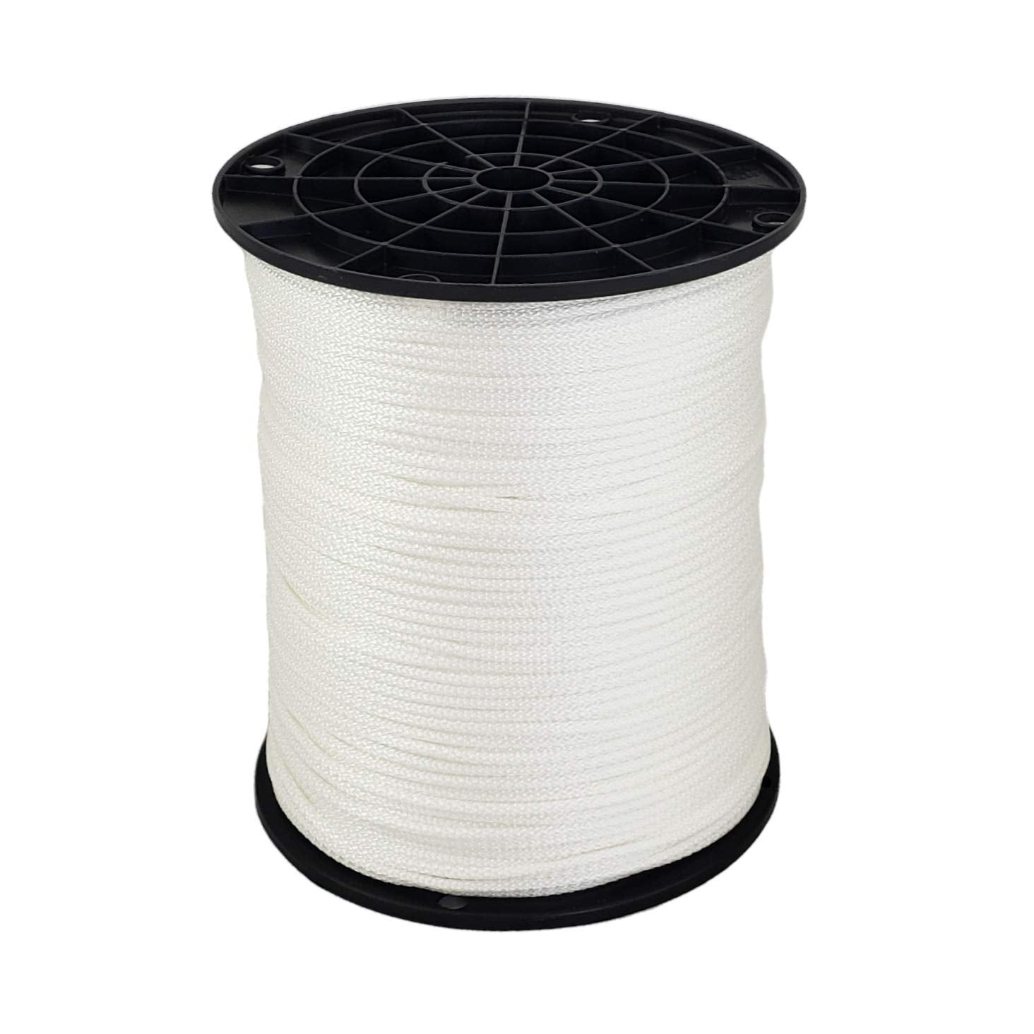 1/8" (#4) X 1000 ft Low -Stretch Solid Braid Industrial Polyester Cord. USA Made