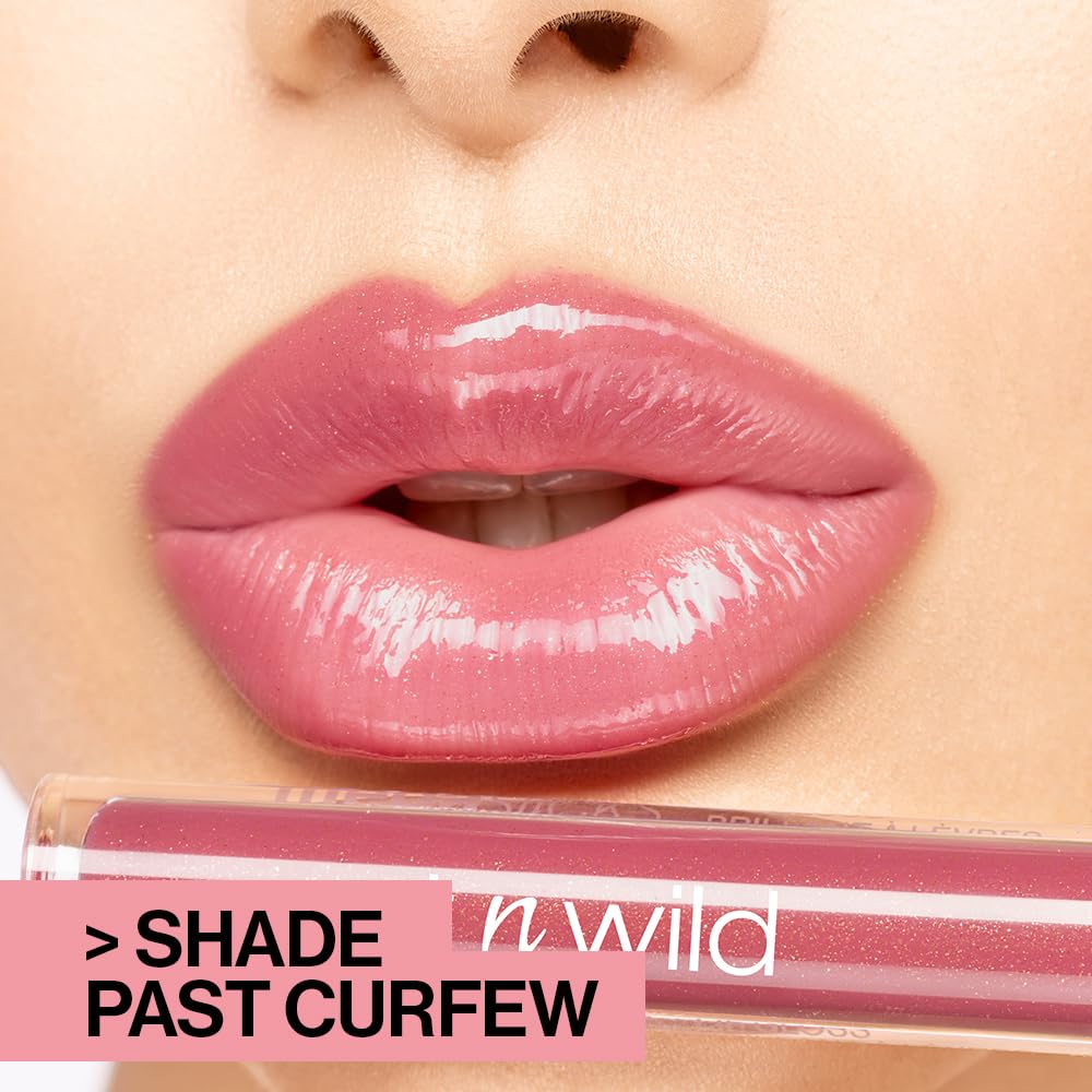 wet n wild MegaSlicks Lip Gloss, Ultra-Glossy, Vitamin-E Enriched, Ultra-Gloss High Shine Moisturizing, Cruelty-Free & Vegan - Red Past Curfew