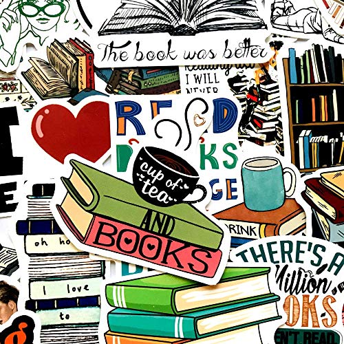 Reading Stickers 100 Pcs I Love Reading Decals Motivational Stickers Waterproof Vinyl Decals for Scrapbook Laptop Luggage Skateboard Water Bottle Notebook Phone Decoration