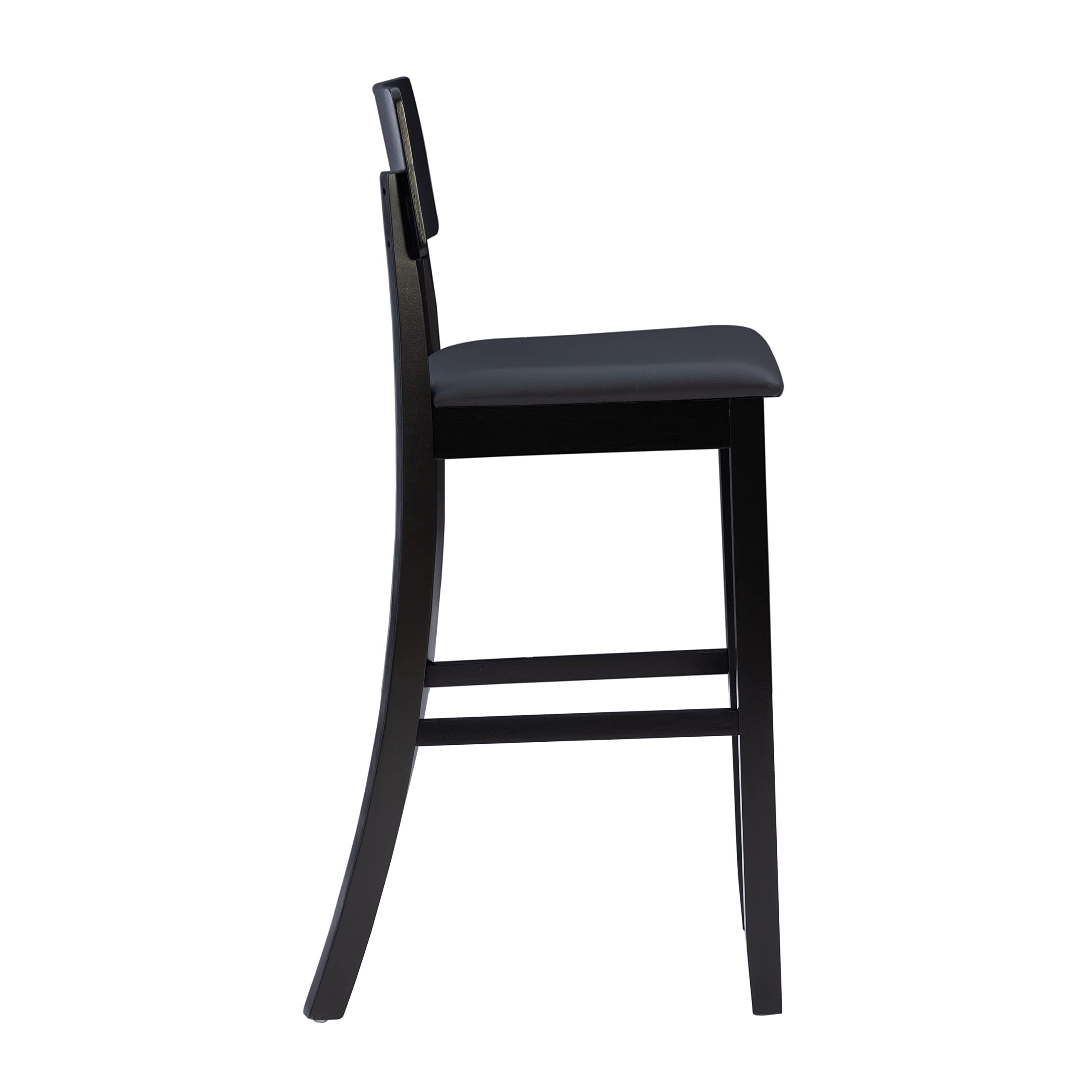 Linon Home Dcor FBA_ Torino Collection Contemporary Bar Stool, 17"W x 20"D x 43"H, Black