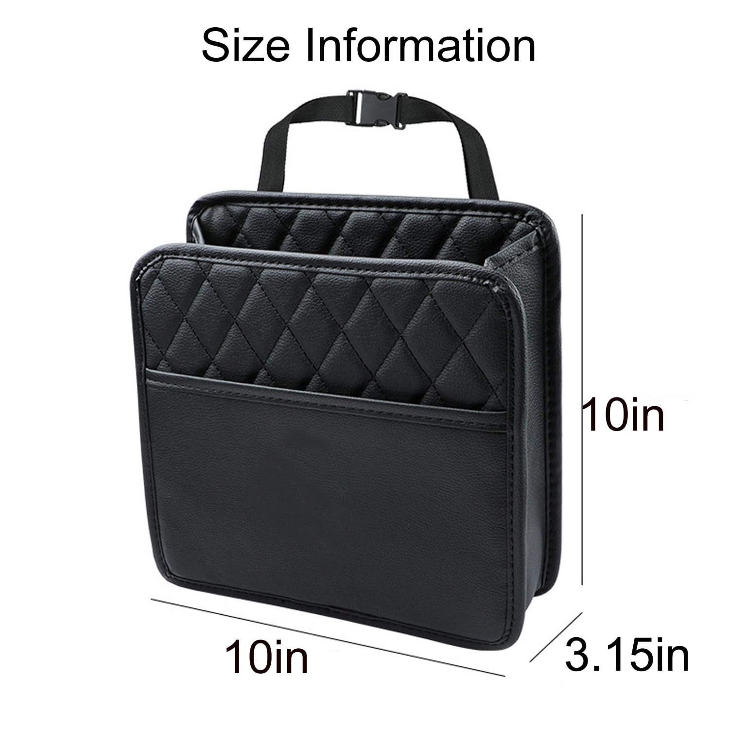 LXUNYI Car Seat Organizer,2 Pack Waterproof Pu Leather Backseat Car Organizer and Storage Bag Foldable Universal Hanging Car Seat Back Organizers for Kids & Adults Car Travel Accessories(Black)