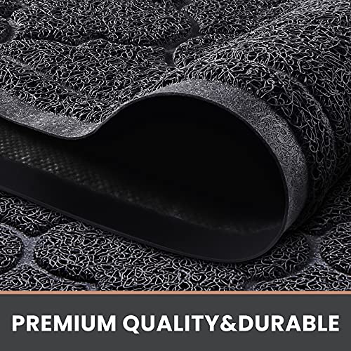 LuxStep Door Mat Large Indoor Outdoor Doormat, Non-Slip Low-Profile Design Floor Mat, Durable Trap Dirt and Dust Front Door Welcome Mat for Entryway,Patio,Garage,High Traffic Areas,(Black, 17"x30")