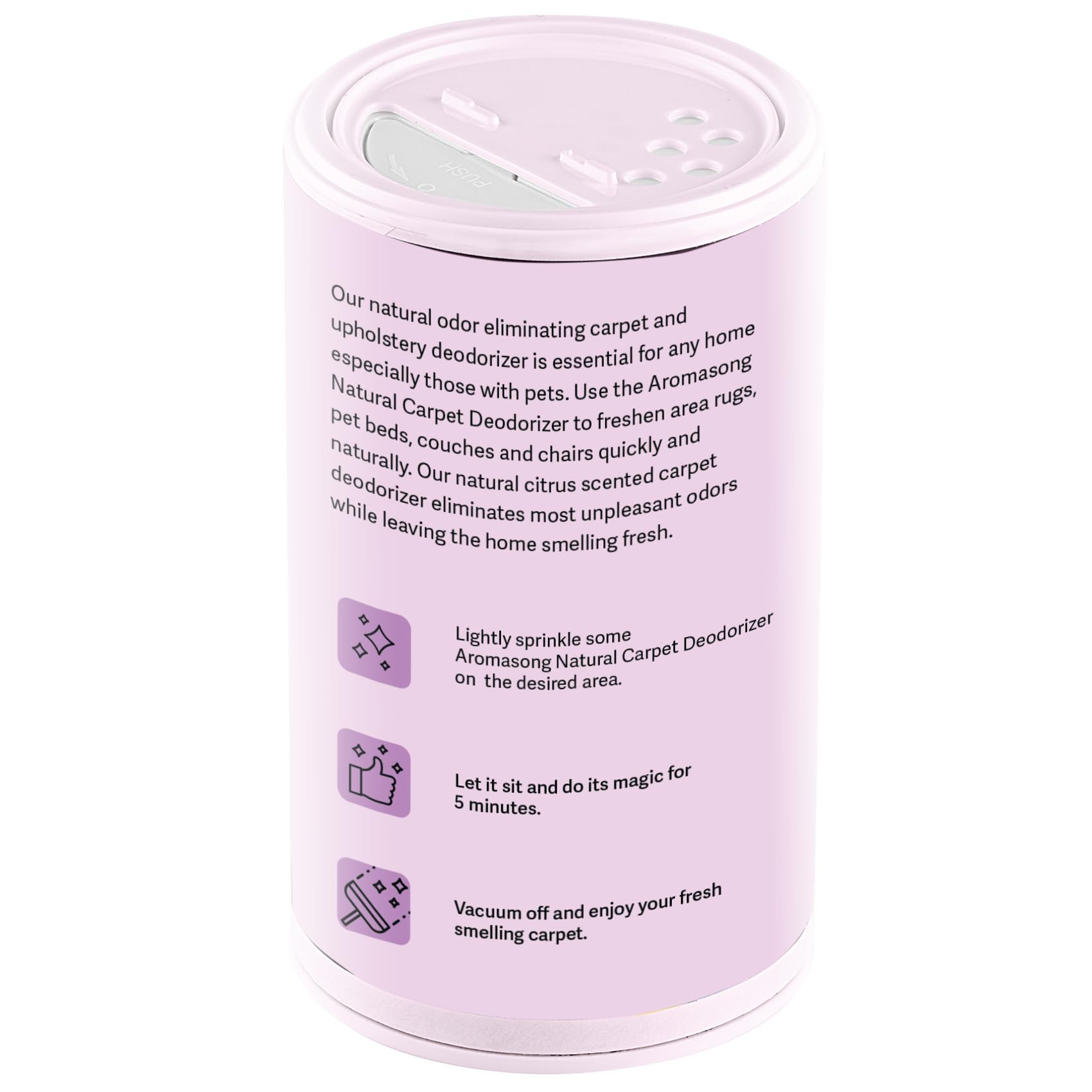 Aromasong Carpet Deodorizer Powder- 2-Pack -100% Natural Lavender Carpet Freshener - Safe For Pets - Carpet Powder For Vacuuming - Effective Pet Odor Eliminator For Strong Odor & Pet Urine - 13 Oz.
