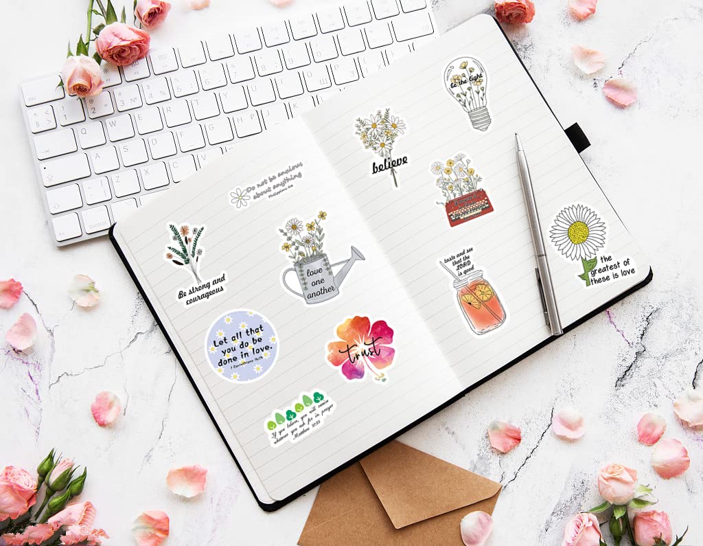 220Pcs Inspirational Christian Stickers, Bible Verse Faith Stickers, Religious Jesus Motivational Stickers for Christmas Water Bottles, Christian Easter Gifts for Kids Men and Women (220pcs)