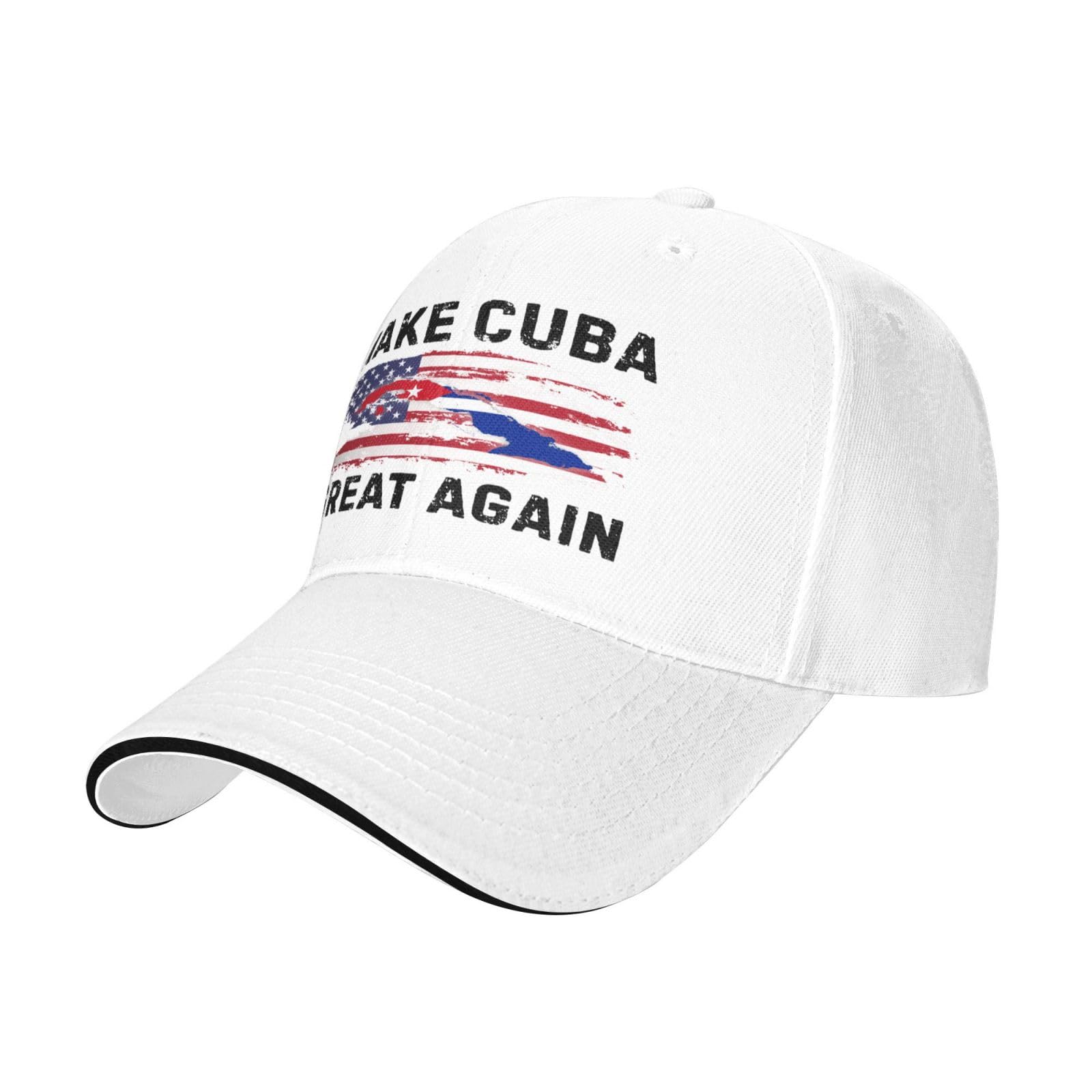Huareicq Make Cuba Great Again Hat Cuban Flag Baseball Cap Dad Trucker Hat White