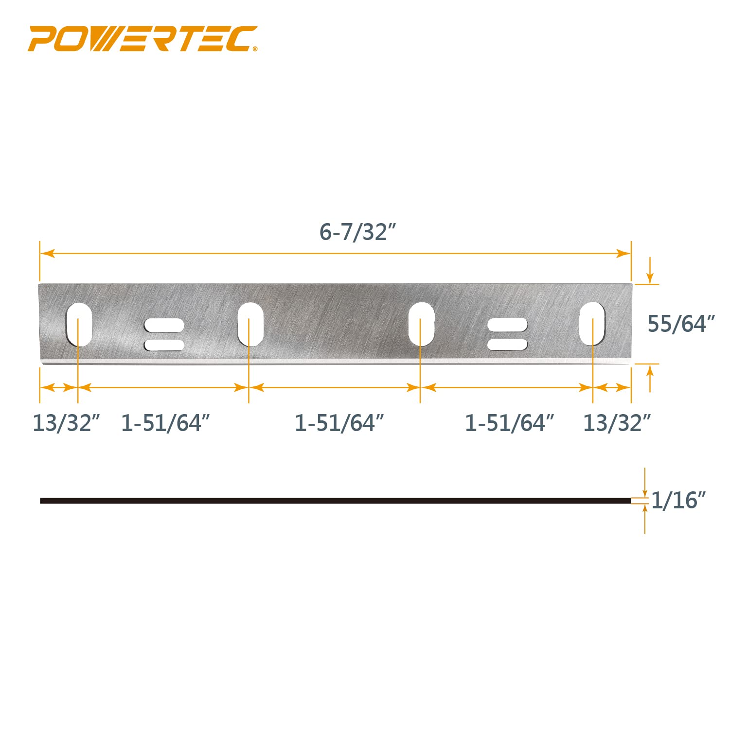 POWERTEC 6 Inch Jointer Blades for Performax 90237 Jointer, Set of 2 (148150)