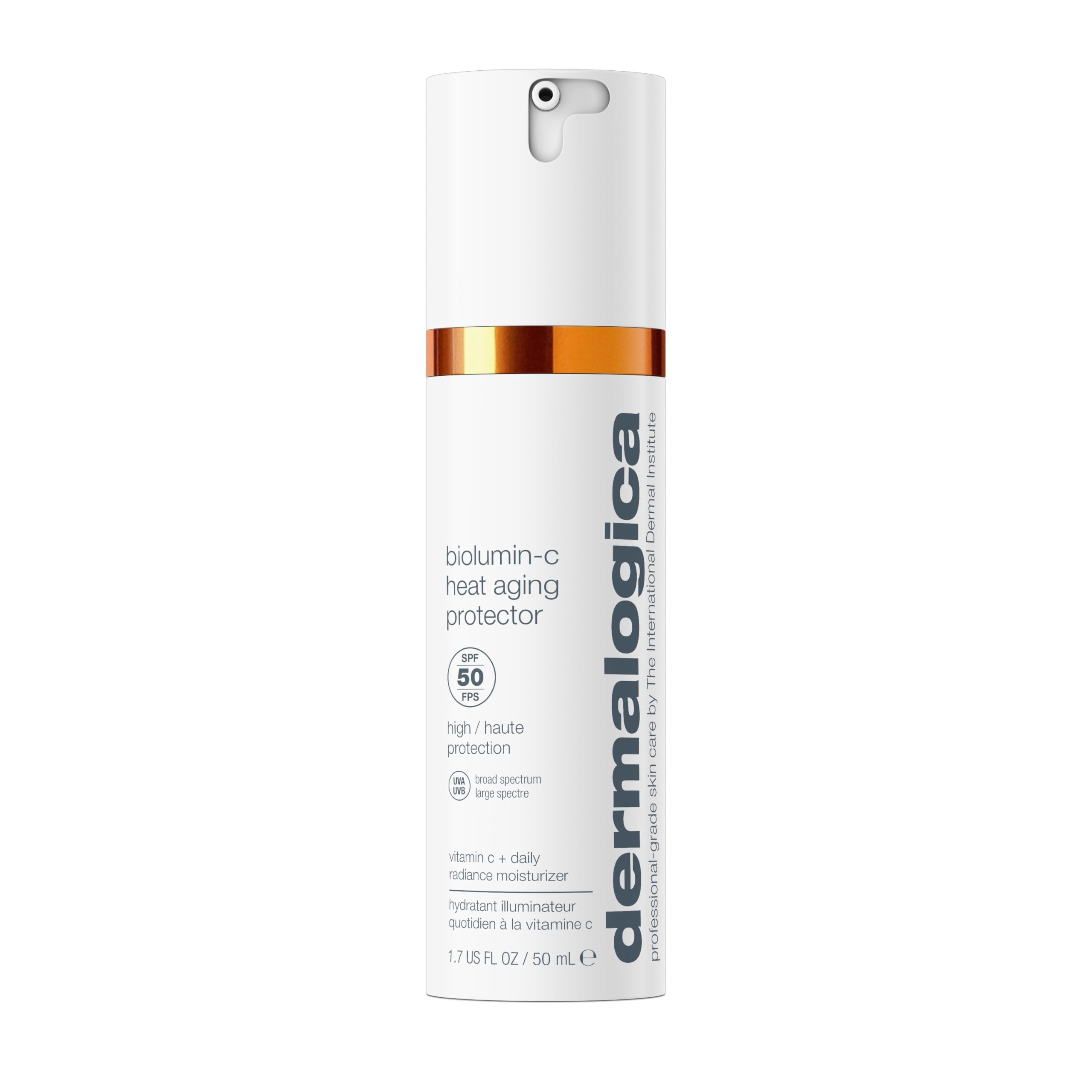 Dermalogica Biolumin-C Heat Aging Protector SPF 50, Daily Face Moisturizer with Sunscreen - Defend Signs of Skin Aging, 1.7 fl oz