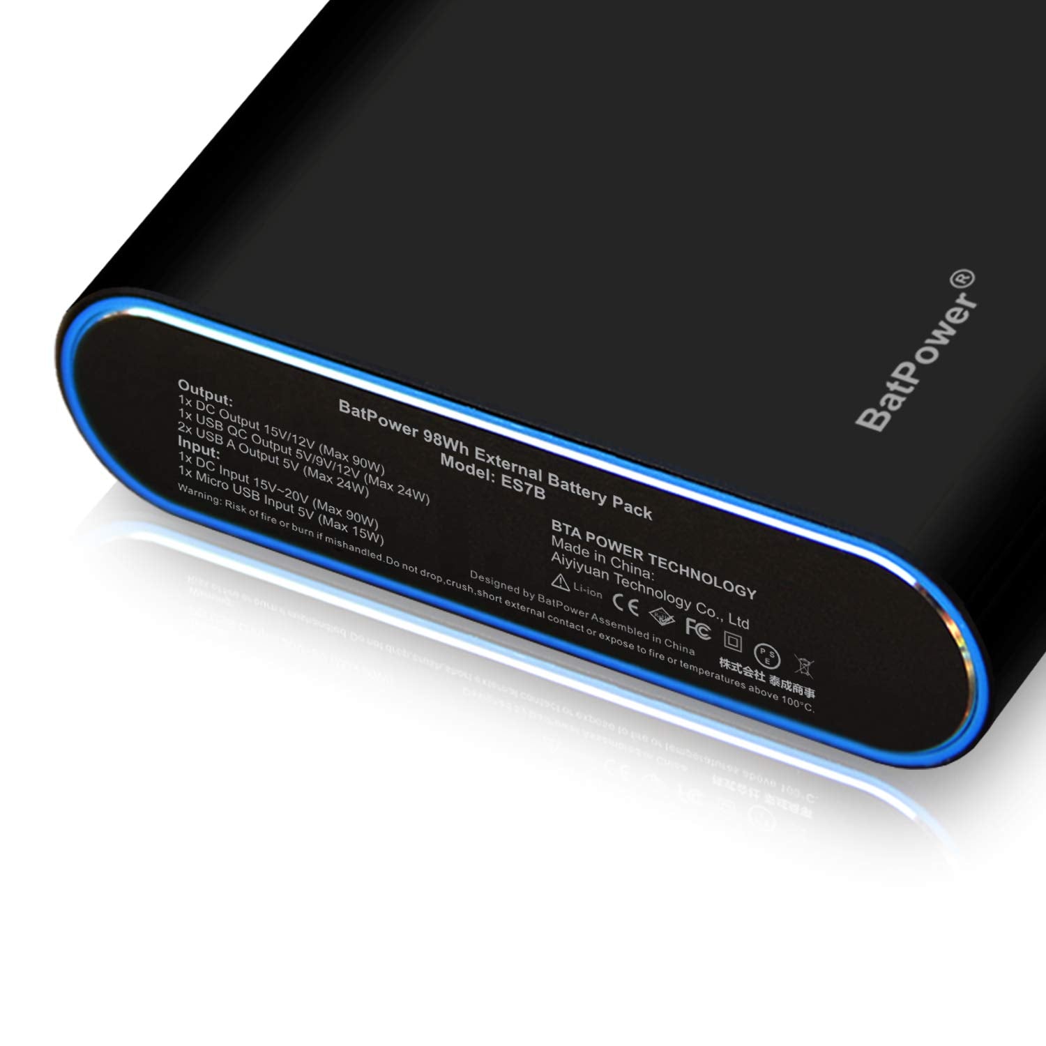 BatPower ProE 2 ES7B 98Wh Surface Power Bank for Surface Pro X 9 8 7 6 5 4 3 2 RT Go Surface Book 3 2 1 External Battery Surface Laptop 4 3 2 1 Portable Charger, USB QC Fast Charge Tablet Smartphone