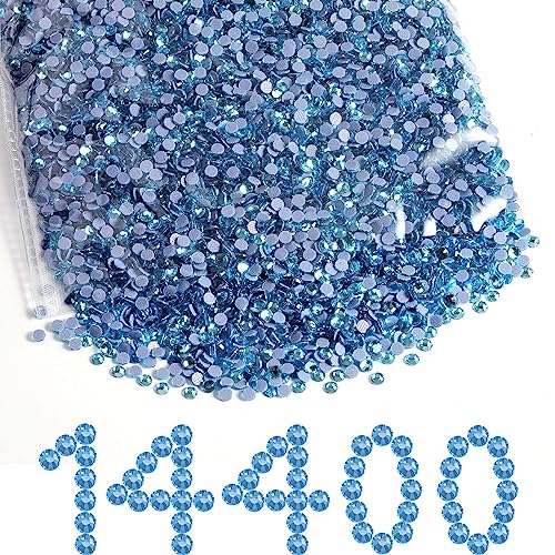 Beadsland Hotfix Rhinestones Bulk, 14400pcs Hyacinth Hot Fix Rhinestones for Crafts Clothes DIY Decoration, Hyacinth/Orange, SS6, 1.9-2.1mm