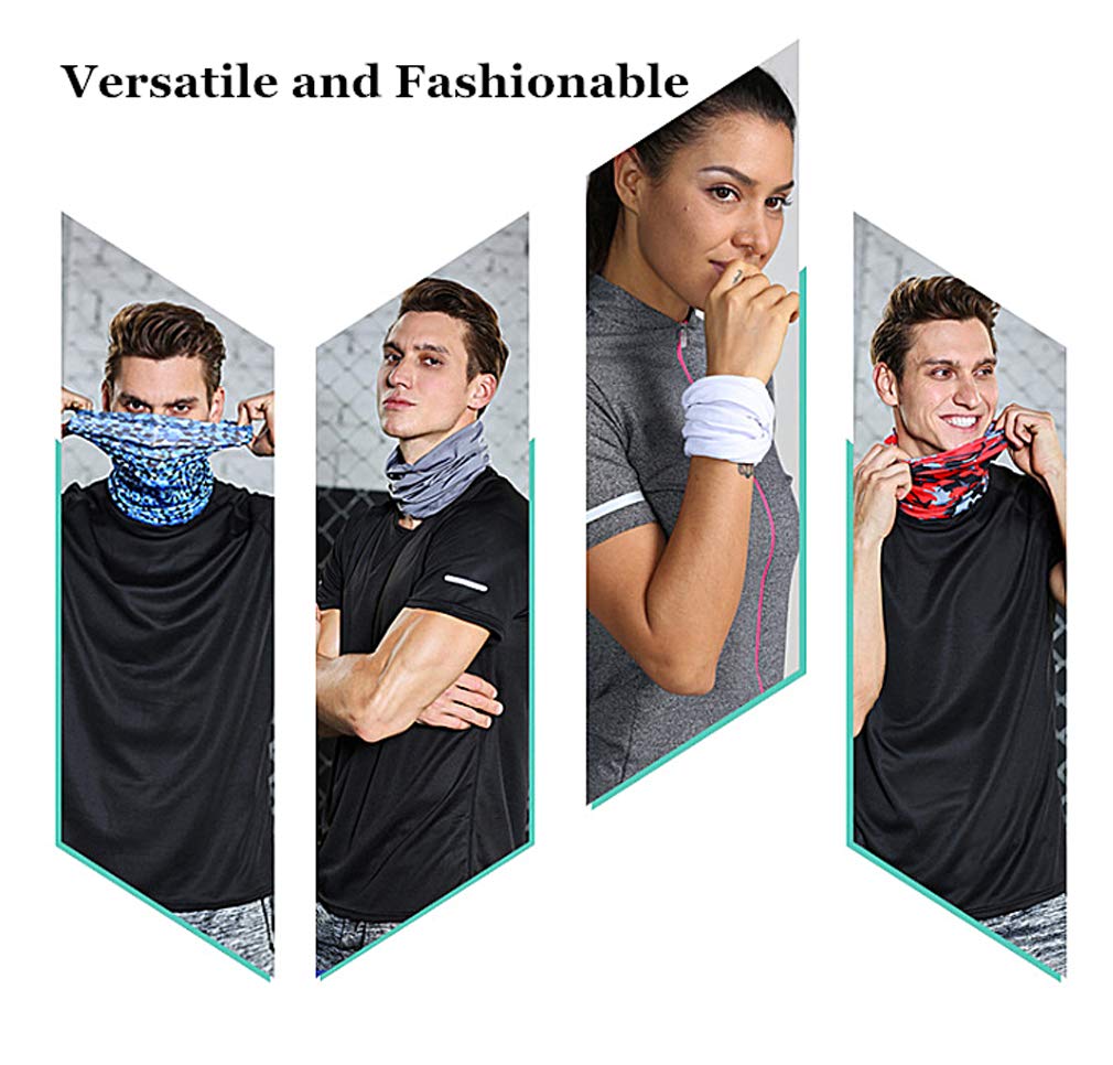 Face Mask Neck Gaiter Scarf Bandanas, UV Protection Windproof Dust-proof Headband Bandanna Balaclava for Cycling Hiking Fishing 4PCS