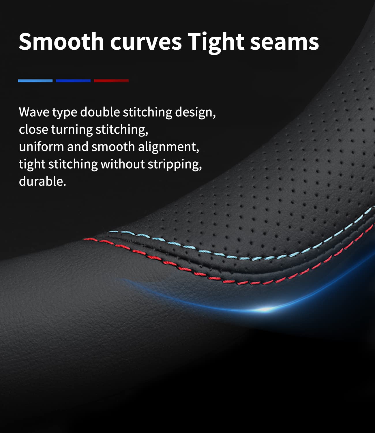 Deer Route Custom-Fit for BMW Steering Wheel Cover, Premium Leather Car Steering Wheel Cover with Logo, Non-Slip, Breathable, for BMW Accessories (C-Style,for BMW)