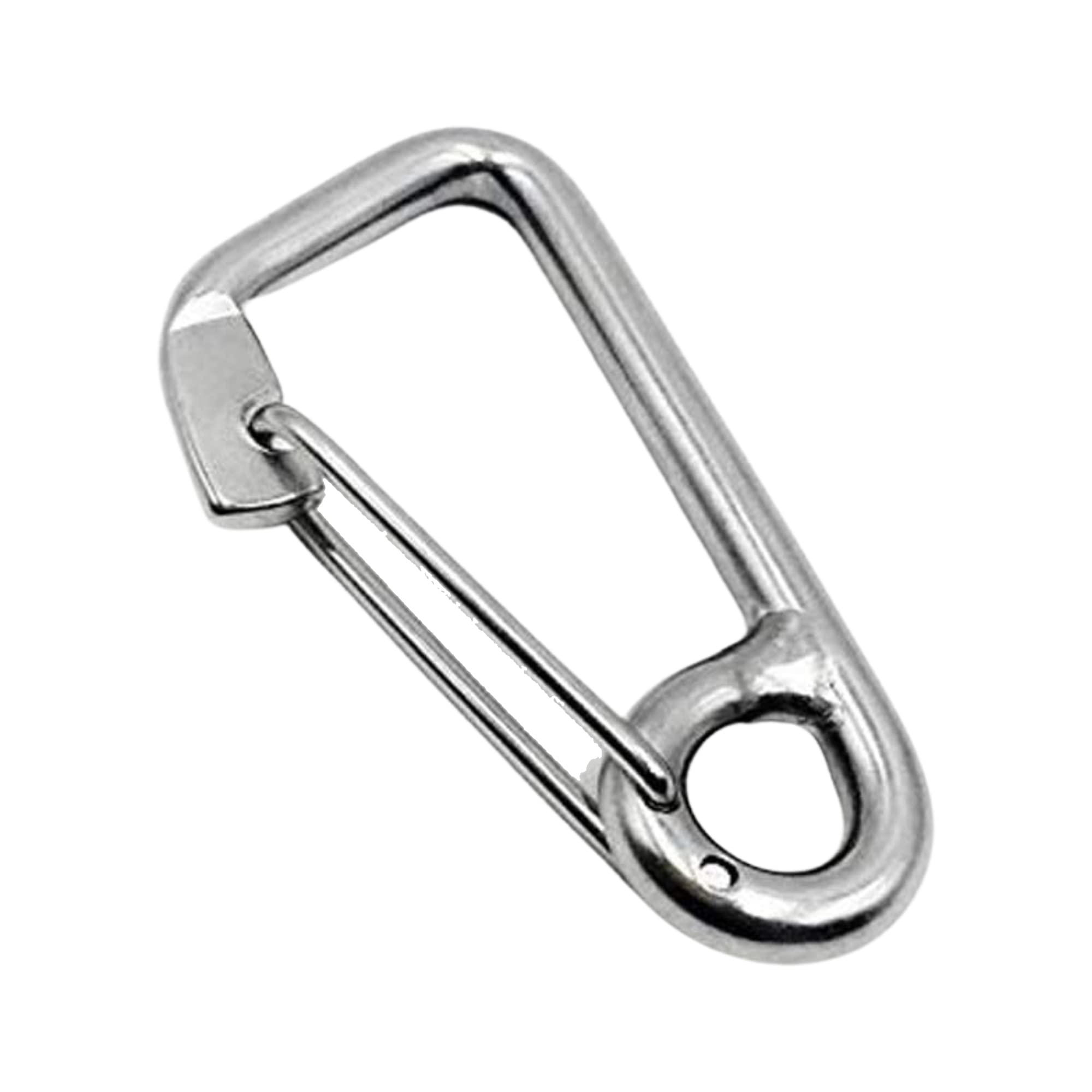 MARINE CITY 316 Grade Stainless Steel Carabiner Spring Snap Hook with Ring 2 Inches for Climbing – Fishing – Hiking (Pack of 1)