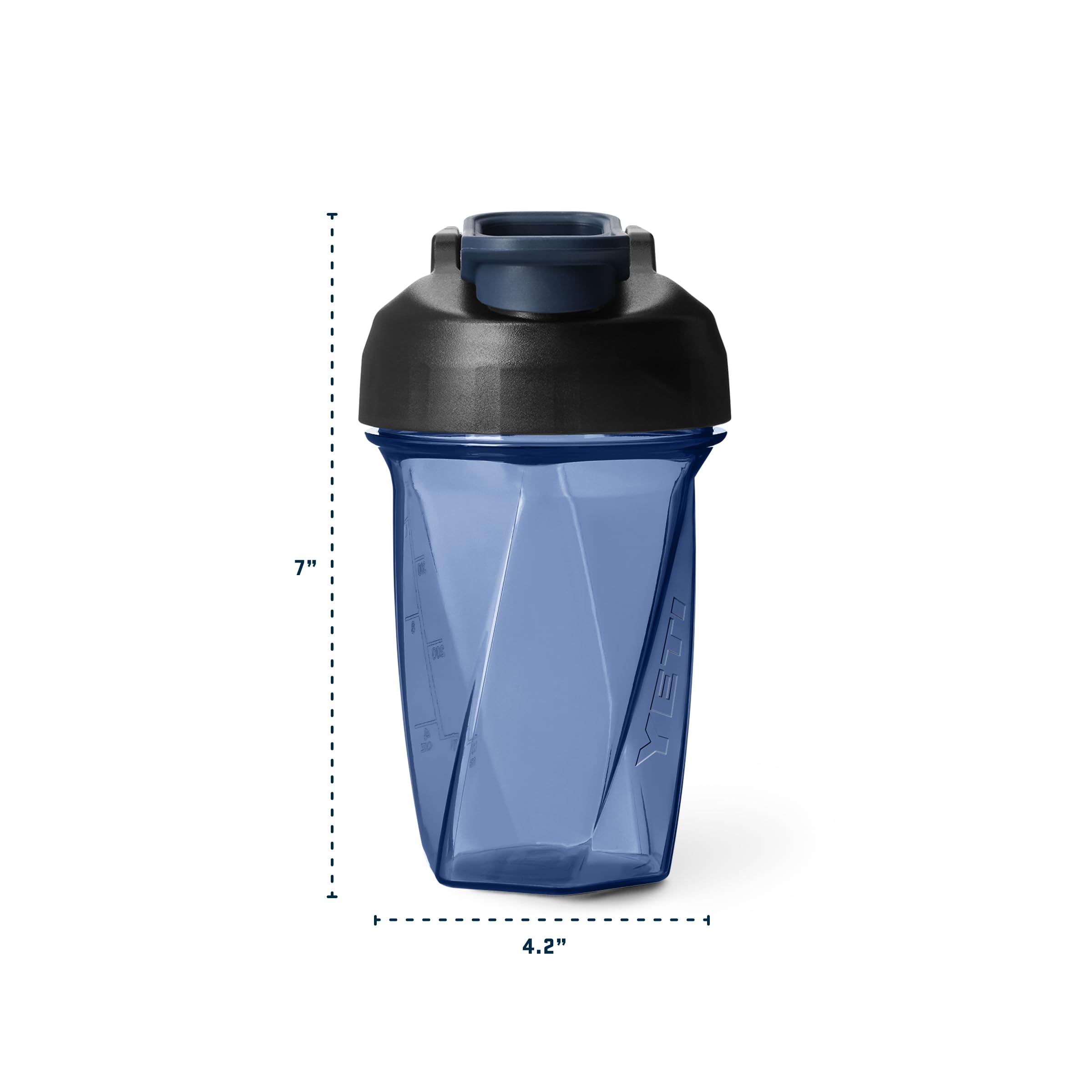 YETI Yonder Helimix Vortex Blender Shaker Bottle Holds up to 20oz | No Blending Ball or Whisk | USA Made | Portable Pre Workout Whey Protein Drink Shaker Cup | Dishwasher Safe, Clear