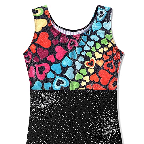 Belovance Leotards for Toddler Girls Gymnastics Outfit 3t 4t Kid Child Dance Biketard Sparkle Leopard Heart Bodysuit Unitard (WhiteHeart, 3-4 Years)