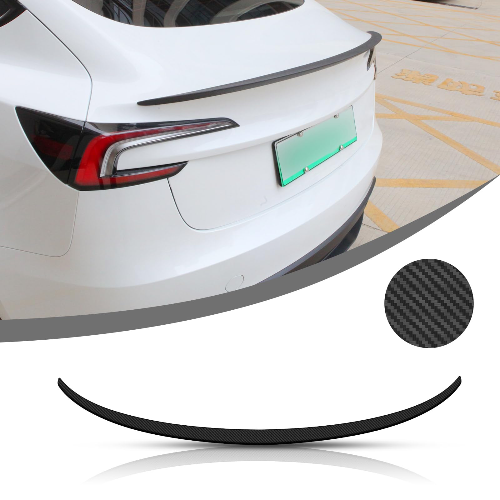 HEENVN Fit for Tesla Model Y/3 Spoiler Rear Wing 2020-2024 Rear Trunk Lip,γMatte Blackγ Version Sporty Appearance Tesla Model Y Accessories Trunk Spoiler