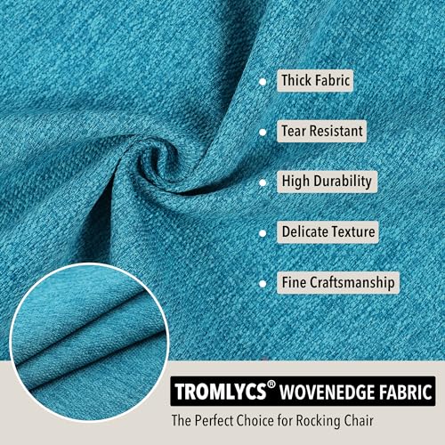 Tromlycs Indoor Rocking Chair Cushion for Rocking Chair Pads Back and Seat Sets with Ties 2 Piece Black