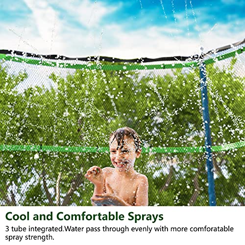 Jasonwell Trampoline Sprinkler Kids Outdside: Trampoline Accessories Waterpark Tropical Party Summer Outdoor Fun Water Games Toys Sprinklers Backyard Water Park Activity Toy for Kids Boys Girls (39FT)