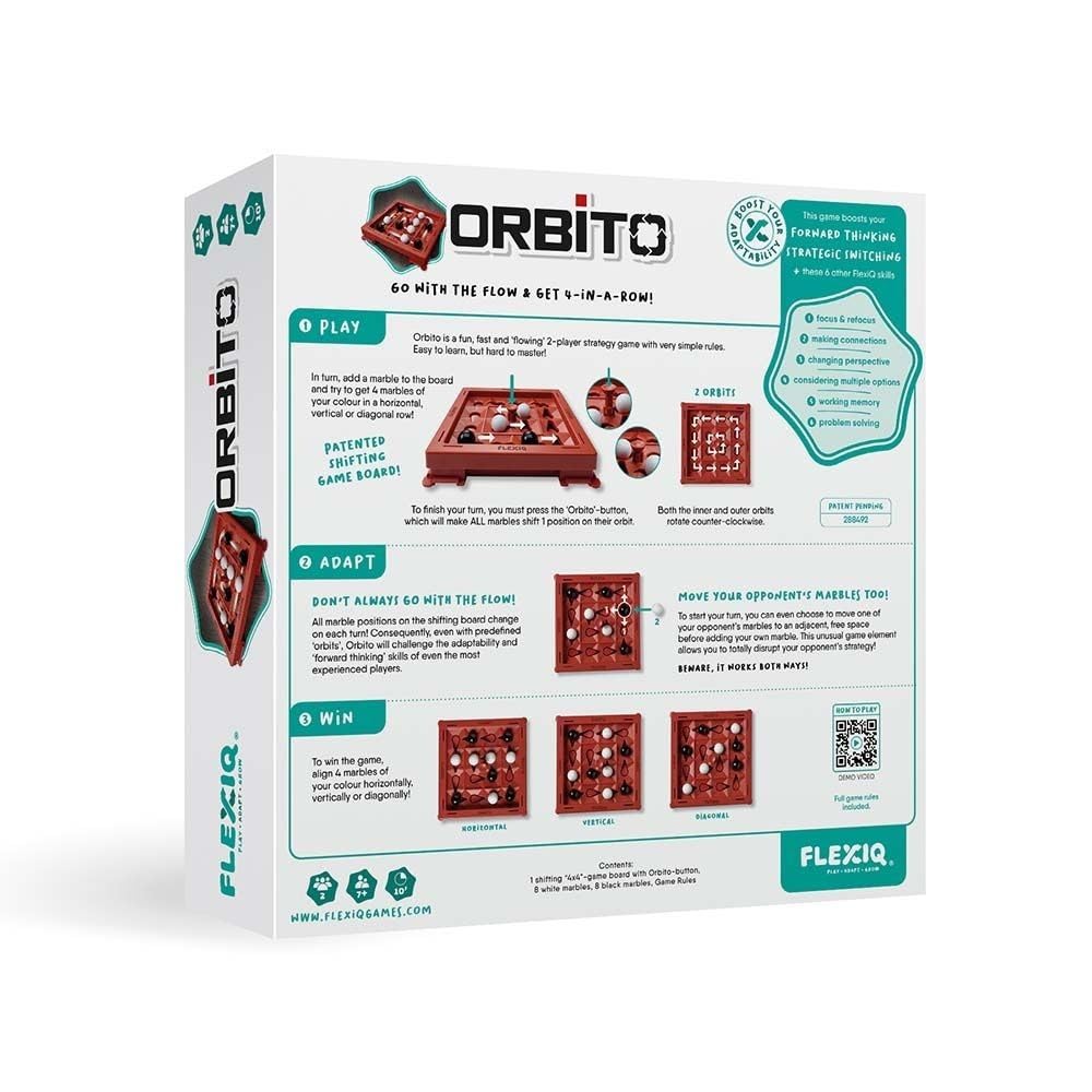 Orbito Board Game - Strategy Game for Kids and Adults, Fun Family Game Night Entertainment, Ages 7+, 2 Players, 10-Minute Playtime, Made by FlexiQ