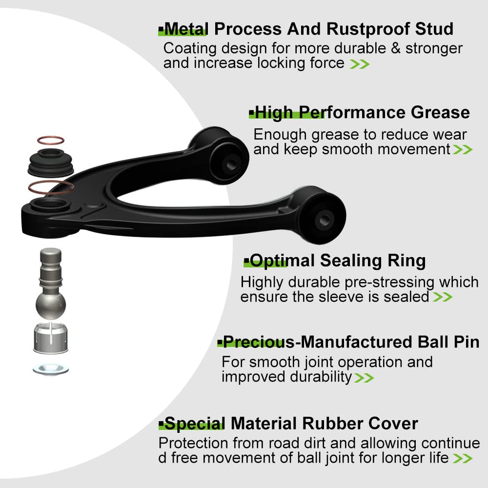 SCITOO 8pcs Front Suspension Kit - 2 Lower Control Arm And Ball Joint 2 Sway Bar Links Front 2 Outer 2 Inner Tie Rod End Links Fit For Honda Civic 2006 2007 2008 2009 2010 2011 Coupe Sedan 1.8L