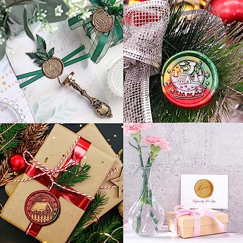 Wax Seal Kit with Gift Box, LONBEIIFY 40Pcs Sealing Wax Sticks with Glue Gun, Wax Seal Molds, Glue Gun Stand, Silicone Waxing Mat and Wax Pens for Wedding Invitations Envelopes Cards (Black)