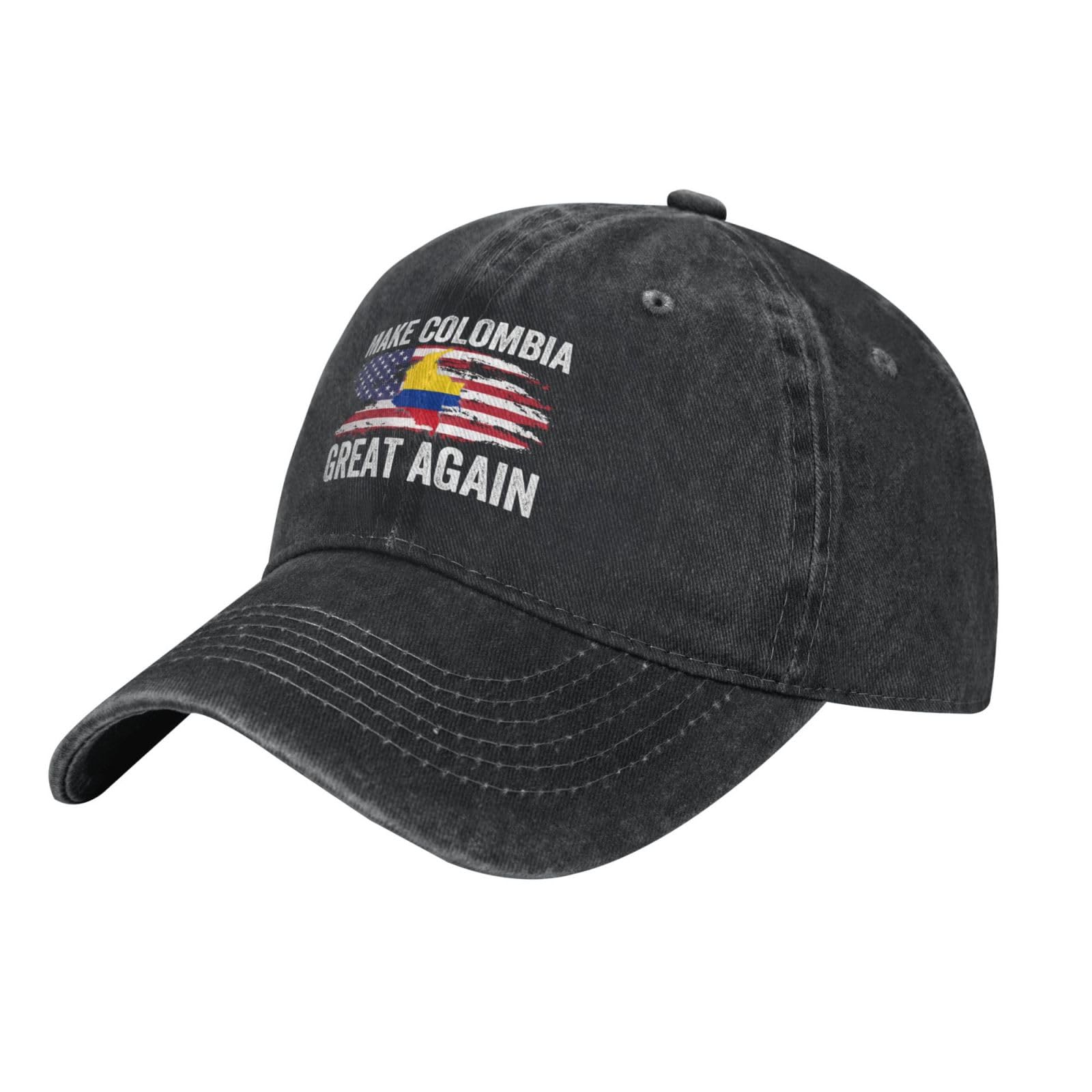 muciioa Make Colombia Great Again Hat Colombia Flag Trucker Cap for Men Women Black