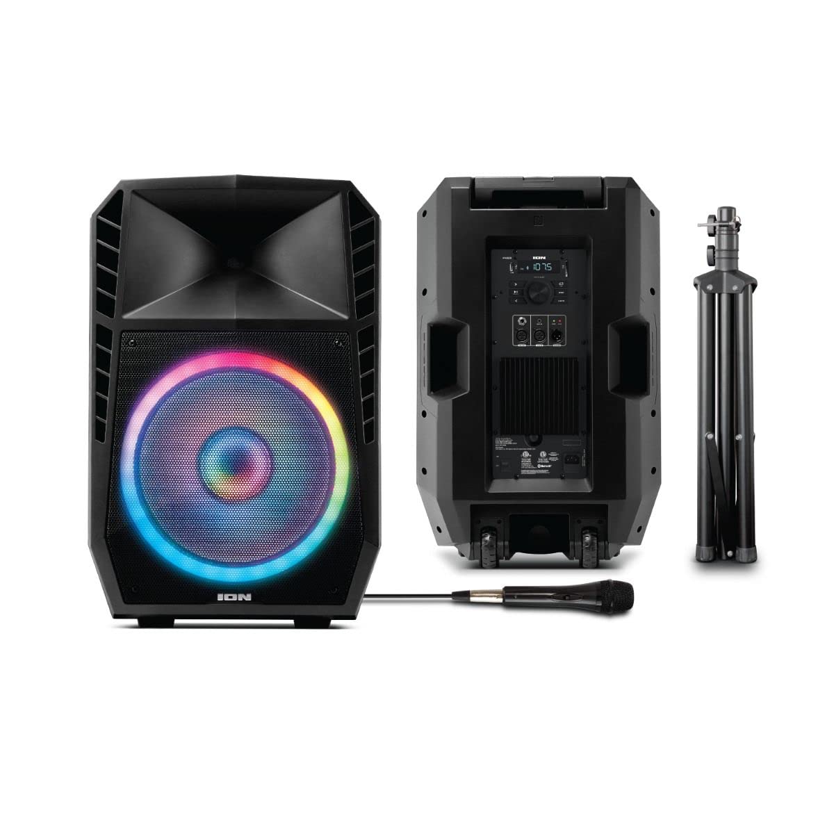 ION Audio Total PA Spartan High-Power Bluetooth Speaker System with Premium Audio, Party Lights and Microphone (Renewed)