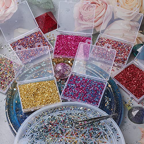 Yholin Crushed Glass Chips, 75g Irregular Metallic Chip Broken Glass Sprinkles Chunky Glitter for Gail Art,Painting,DIY Resin Mold,Phone Case Making,Jewelry Making and Decoration - Golden Brown