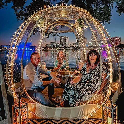 Alvantor Pop Up Bubble Tent - 6’ x 6’ Instant Igloo Tent - 2-3 Person Screen House for Patios - Large Oversize Weather Proof Pod - Cold Protection Camping Tent - Beige