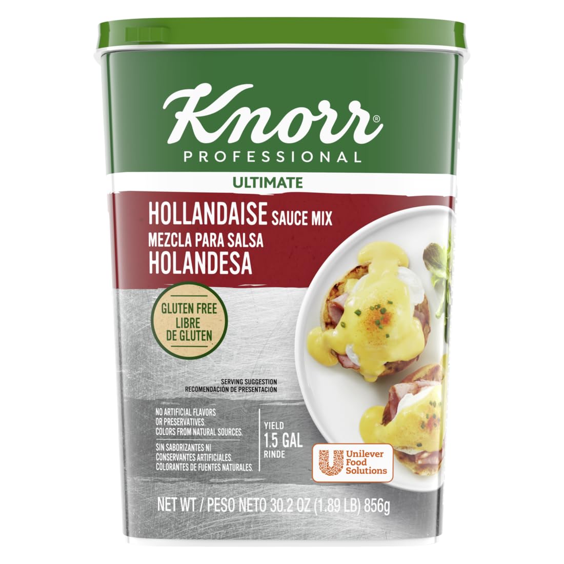 Knorr Professional Ultimate Hollandaise Sauce Mix Vegetarian, Gluten Free, No Artificial Flavors or Preservatives, No added MSG, 30.2 oz, Pack of 4