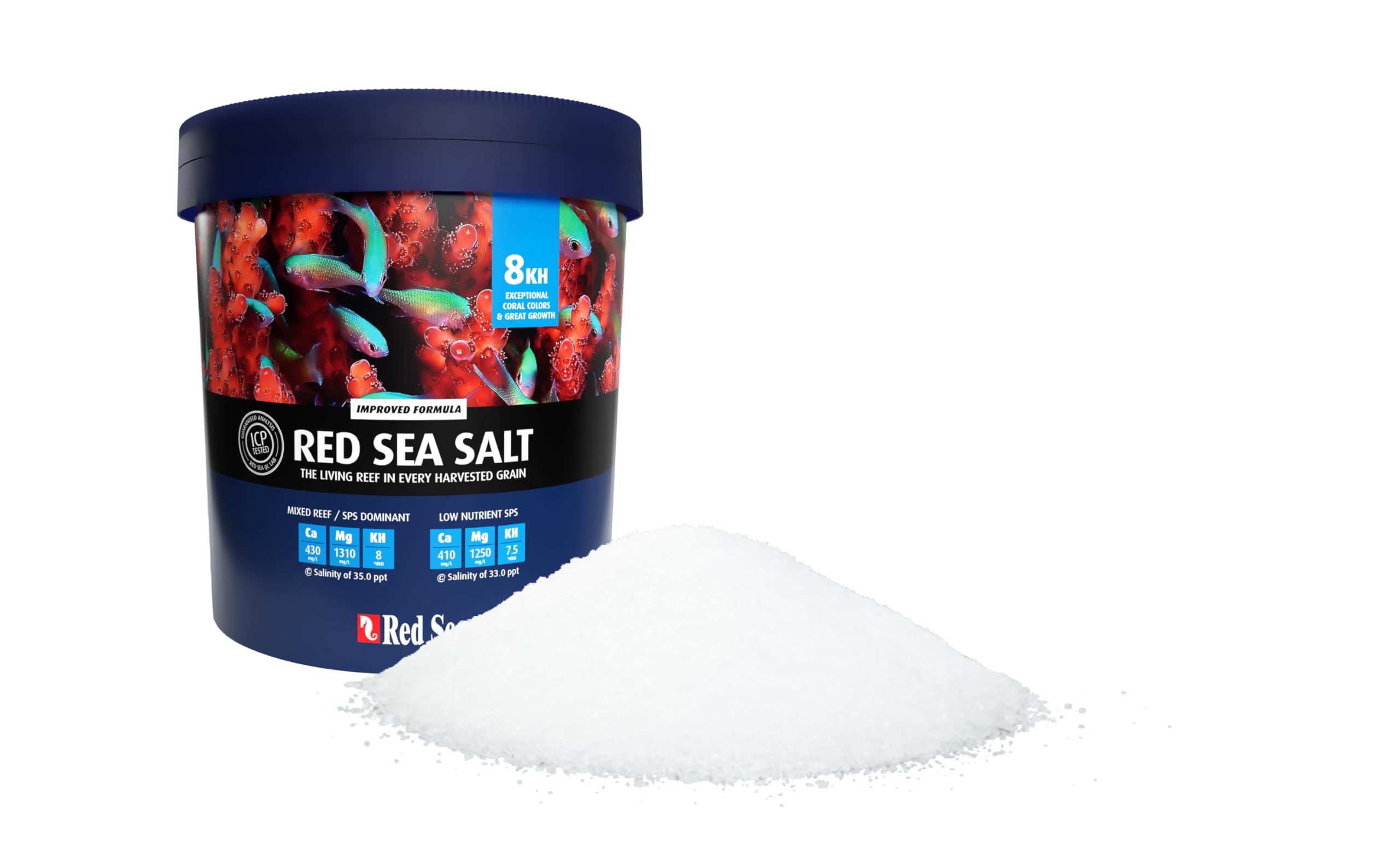 Red Sea Reef Salt Mix Small Bucket | Makes 55 Gallons Complete Marine Saltwater Aquarium Advanced Formula Optimal Coral Health & Stability