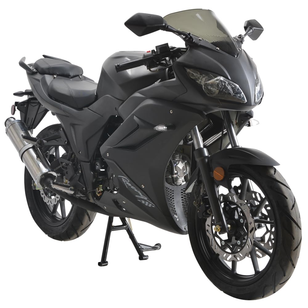 HHH 125cc Motorcycle with Manual Transmission for Adult Youth Bike 125cc Scooter with led Lights and 17 inches Wheels (Black Color)